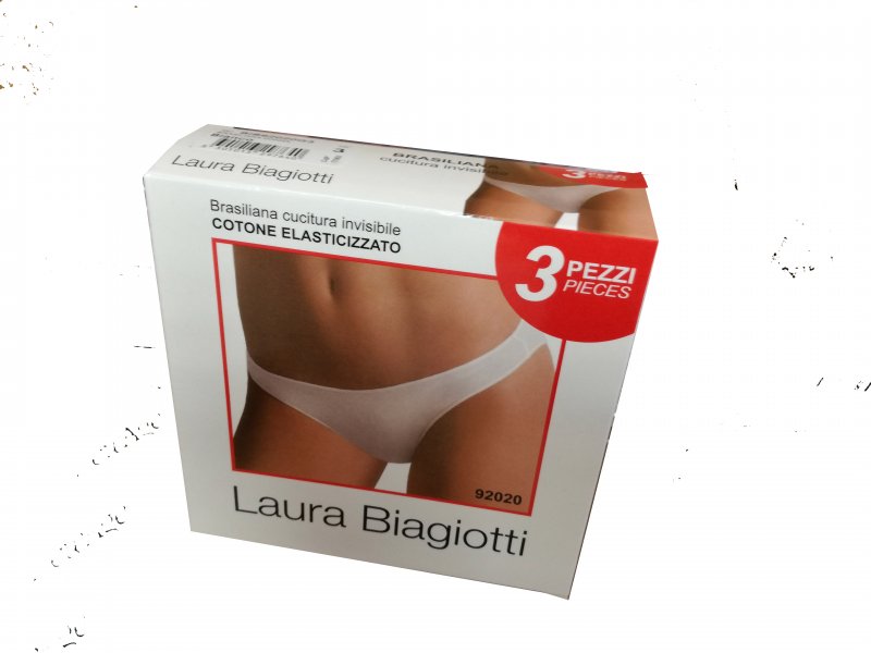 Laura Biagiotti dámské bavlněné brasilské kalhotky 92020 bílé | Vermali.cz