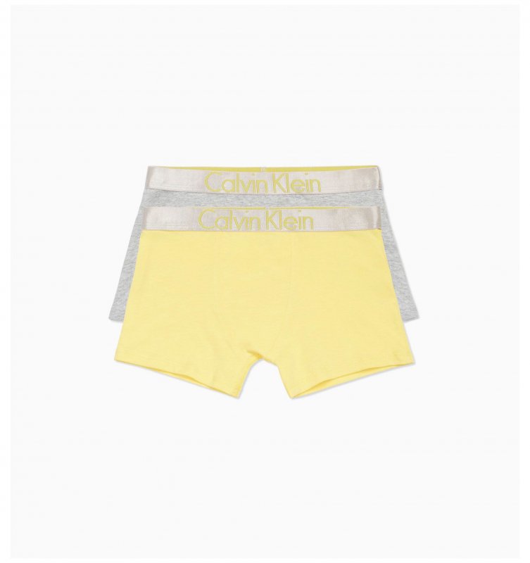 Calvin Klein boxerky chlapecké 2 PACK b70b700210 žluté/šedé | Vermali.cz