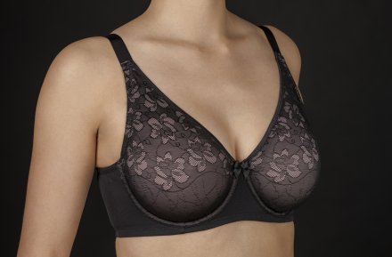 Selene nevyztužená podprsenka s kosticemi Inma černá