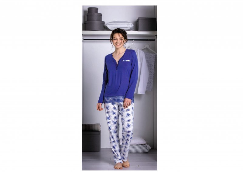 Cotonella dámské pyžamo CDA220 modré   | Vermali.cz