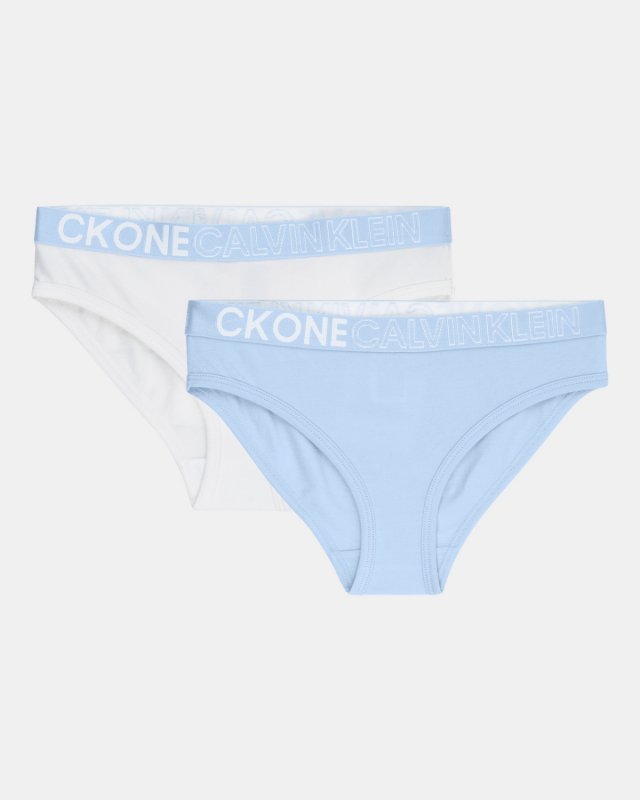 Calvin Klein kalhotky dívčí 2 PACK G80G800477 bílá/sv.modrá | Vermali.cz