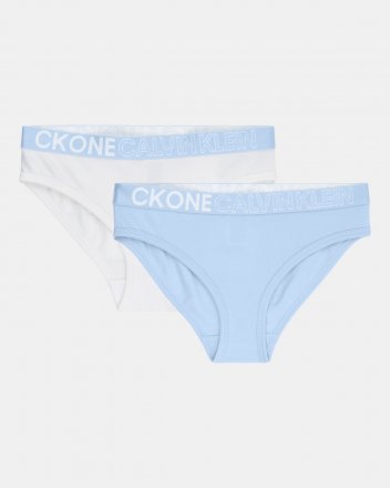 Calvin Klein kalhotky dívčí 2 PACK G80G800477 bílá/sv.modrá