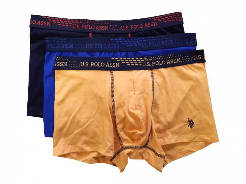 U.S. POLO ASSN. 3Pack boxerky 80178 tm.modrá, žlutá, modrá | Vermali.cz