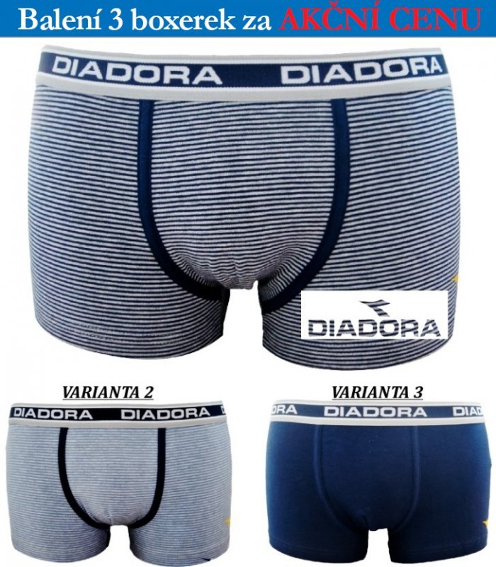 Diadora boxerky pánské 3 PACK 5649 | Vermali.cz