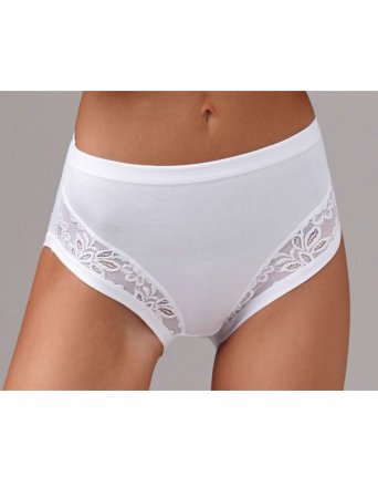 Vyšší kalhotky dámské s krajkou Lovelygirl 1987 bílé